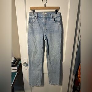 Abercrombie light wash high waisted straight leg jeans